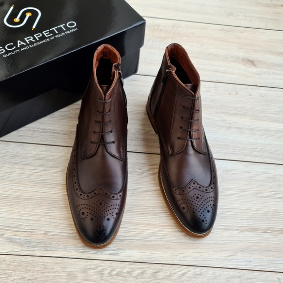 Tobacco Chelsea Leather Derby Boots